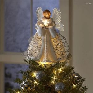 Party Decoration Christmas Tree Top Angel Light Led Ornament Art Crafts Supplies For Indoor Outdoor Garden Yard Decorations Gift