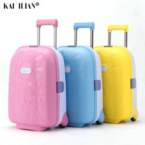 Luggage 16 inch kid's suitcase on wheels children Trolley luggage carry on cabin suitcase Cute for girl travel small bag rolling luggage