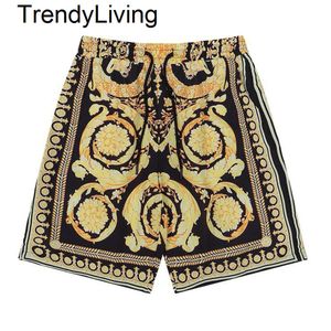 Neue Sommer -Herren -Designer Medusa Barocco Seidenshorts gedruckt Schwimmshorts Jersey Schwarze Badebekleidung Männer halbe Hosen Mann Kurzübergroße Shorts Schwimmen