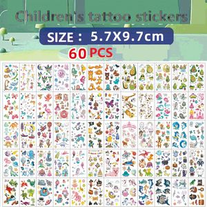 60pcs temporärer Tattoo -Aufkleber für Kinder Kinder wasserdichte Tattoos Festival Glitzer Face Girls Jungen Kind Mini FAKE 240418