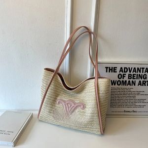 High-end Woven Bag Women New Vintage Single Shoulder Tote Bag Fashion All-in-one Large Capacity Underarm Straw Bags