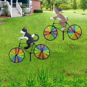 Kreativ cykelvindspinnare Standing Pole Garden Yard Decoration 240411