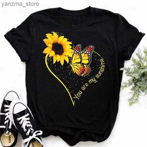 T-shirt femminile girasole con maglietta da donna di dragonfli