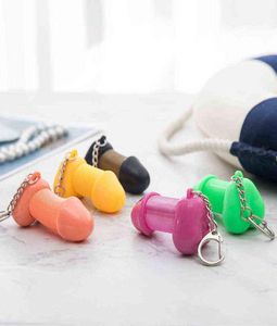 1PC Creative Jewelry KeyChain Lovers Sexy Stretchable Spring Dick Penis Keyring Individual Keychains Gift Man Cock Car Key Ri3533542