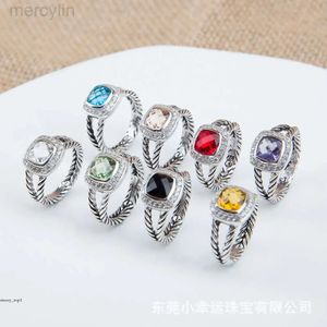 Dy Ring Top Quality Girlfriend Gift Designer 24SS David Yumans Yurma Jewelry Bracelet Square 7mm Cabo Petite Ring Ring Acessórios de anel populares 201