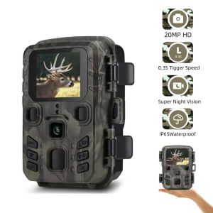 Telecamere Mini301 Trail Camera Night Vision Vision Motion 1080p 20MP IP65 Camera selvaggia esterna impermeabile con gamma LED IR fino a 65 piedi