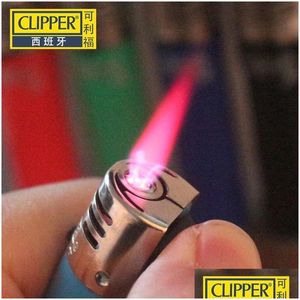 Lighters Original Nylon Clipper Torch Lighter Straight Flame Gas Butane Cigarette Pipe Smoking Jet Inflatable Compact Portable Windpro Dhxjf