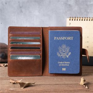 Holders High Quality Cowhide Leather Passport Covers Document Cover Travel Passport Holder ID Card Air Ticket Holder Travel Acceessory