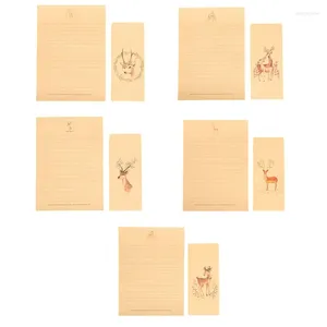 Gift Wrap 10x/Set Deer Pattern Stationery Paper Writing And Envelopes Set For Letter