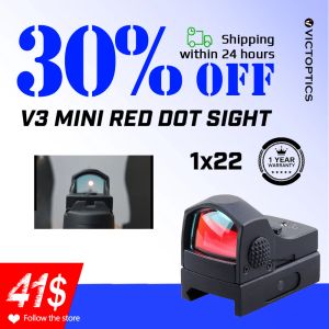 Scopes Victoptics Mini Red Dot Sight Hunting Riflescope Reflex Taktykalna zastrzelanie wzroku kolimatora z automatycznym wyjściem funkcją dopasowanie Airsoft