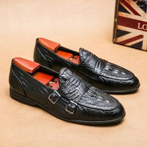 Casual Shoes Spring Autumn Male Pointed Toe Loafers Wedding Dress Leather Social Formal Office Men's Retro Oxford