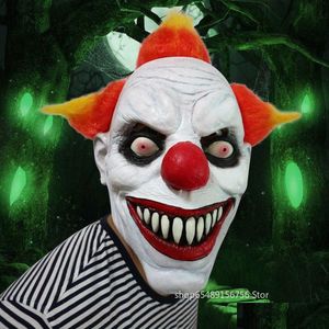 Designer masker adt latex hår skrämmande spöke clown ansikte fancy party kostym klänning mask jul halloween karneval rekvisita droppleverans dh5ep