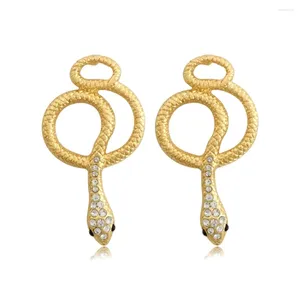 Stud Earrings 1Pair Vintage Long Hollow Snake For Women Jewelry European Womens Rhinestone Dragon Earings Girl Gift