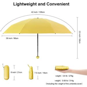 2024 Ny anti-UV förstorad dubbla syften Sun Small Paraply UV Sunscreen Black Rubber Parasol Mini Capsule Paraply för utomhusaktiviteter