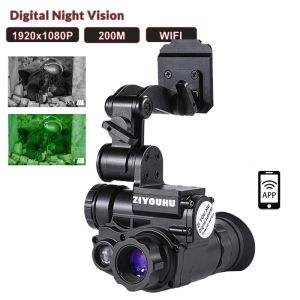 Câmeras NVG10 Escopo de visão noturna para caçar óculos de óculos de óculos verdes Câmera de trilha monocular da cabeça verde