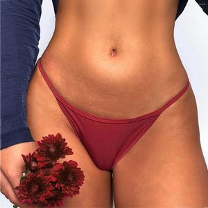 Kvinnors trosor Deep v Thong Breattable Line Sexig låg midja Mini Bikini Bottom Thongs Kvinnliga trosor Kvinnor Underkläder #52