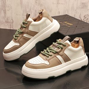 Neue modische Designer -Männer -Farbspiele für Schnüreplattformplattformschuhe Männliche Outdoor alle Match -Laobers Sport Walking Sneakers