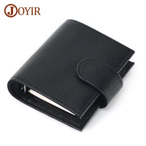 Cüzdanlar Joyir Tam Tahıl Deri A9 Normal Yüzük Planlayıcı 19mm Ring Binder Organizatör Kart Tutucu Cüzdan Yolculuk Günlüğü