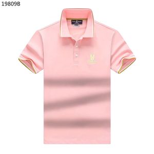 Мужские Polos Психологический кролик Camisas de Hombre Tshirt Camisa de Alta Calidad de Conejo Button Up Рубашка Мужчины Дизайнеры высококачественные воротницы поло