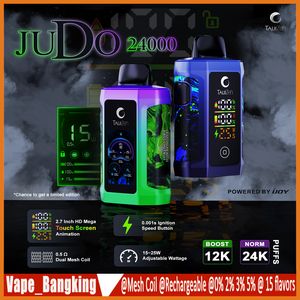 AB stok orijinal Ijoy Judotaijizen 24000 puflar tek kullanımlık e sigara 24k puf vape kalem elektronik CIGS 0.5ohm çift örgü bobin 28ml pod pil şarj edilebilir vape kalem