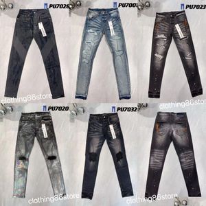 Herren Jeans lila Jeanshosen Designer Jean Männer Schwarze Hosen High-End-Qualität Straight Design Retro Streetwear Casual Joggshose des OT7K8