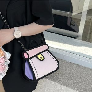 バッグカワイイコミックハンドバッグ女の子夏の日本のファッション2Dクロスボディバッグ女性コイン財布小さなショルダーバッグ