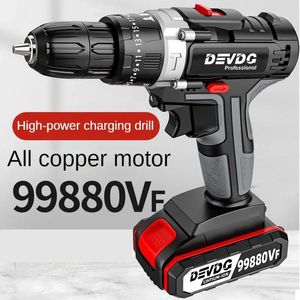 12V16.8V Cordless Impact Borr 650W Högeffekt Electric Drill Litium Batteri Dual Speed ​​150n.m Elektriskt skruvmejsel Kraftverktyg 240418