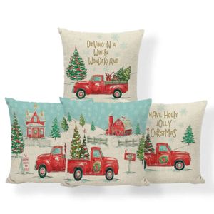 Claus Santa Cover Linen Christmas Pillowcase Xmas Tree Sofa Pillow Covers Office Poduszki Poduszki Dekoracja domu TH0087 S S