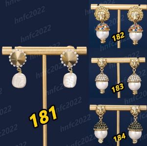 Designer Tiger Head Full Diamond Pearl Letter Orens Orecchini Women Party Earring Birthday Oregini Regali Accessori di gioielli con Box Box Original Box fornitura