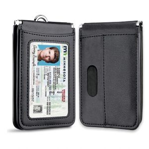 Innehavare USA: s högklassiga äkta läder -ID -märkare med Neck Lanyard Formal Staff Office Worker Supplies Magnet Stängt ID -kort