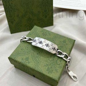 سوار مصمم السلسلة G Wristchain Women 925 Men Silver Men Bracelets Luxury Jewelry Bee Corving 5 with Box 6B55