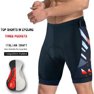 Tre fickcykel shorts cykelstrumpbyxor triathlon 5d gel vadderad pro lycra cykel shorts andningsbar man mountain cykling shorts