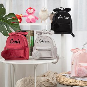 Backpacks Personalized Cute Little Girls Backpack Small Kids Backpacks Daypack Toddler Girl Travel Bag Children Short Plush Backpack