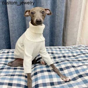 Hundkläder italiensk greyhound tröja whippet turtleneck vit stickad varma husdjurskläder 231130