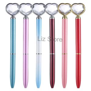 Diamond Crystal Big Heart-Shaped Gem Wholesale School Office Supplies Ballpoint Pens Student Gift Signature Metal Ball Pen Th0777