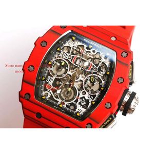 Skeleto Superclone Designer 고무 남성용 기계식 RM11 상단 자동 시계 RM11-03WristWatch ZY 시계 시계 카본 섬유 사업 Fly-Back ZY 216