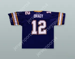 Niestandardowy numer nazwiska Męsość młodzież/dzieci Tom Brady 12 Junipero Serra Padres High School Football Jersey Top Sched S-6xl