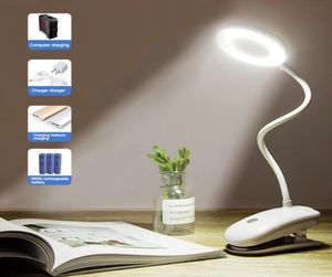 Clip Wireless Table Lamp Study 3 أوضاع لمسة 1200 مللي أمبير في الساعة قابلة لإعادة الشحن مصباح مكتب القراءة 7000K USB Table Light Flexo Lamps Table2345056