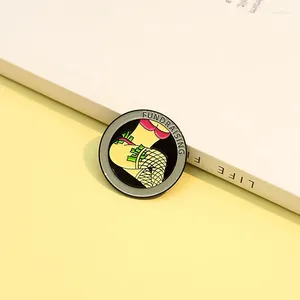 Brooches Creative Cartoon Sexy Bikini Beauty Round Enamel Brooch Personality Trend Alloy Badge Pins Backpack Accessories Gifts For Friend