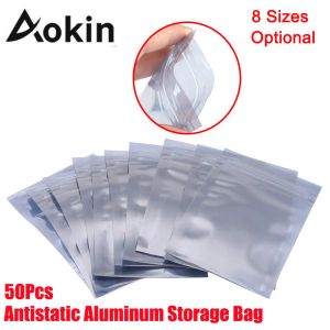 Bags 50pcs Aluminum Antistatic Bag Resealable Anti Static Ziplock Bags Pouch for Electronic Pouches Anti Static Package Mylar Bags