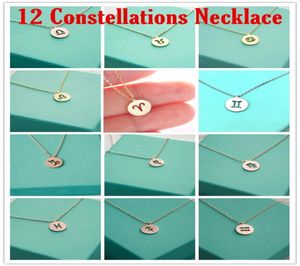 12PCS Zodiac Constellation Aries Taurus Gemini Cancer Leo Virgo Libra Scorpio Sagittarius Capricorn Aquarius Pisces Necklaces with1528912