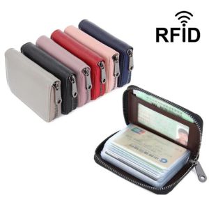 Holders Genuine Leather Women Business Card Holder Wallet Bank Credit Card Case ID Holders Rfid Wallet Ladies Coin Purse Small Wallet