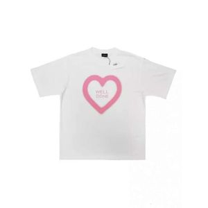 Designer Correct Version We11DDne Nuova traccia di unreal Love Letter Summer Pure Cotton Coppia Shieve T-shirt a maniche corte