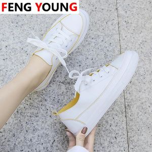 Designer di scarpe di fitness sneaker in pelle in pelle di marca casual con donna vulcanizzata femmina vulcanizzata piattaforma bianca tennis femmina 2024