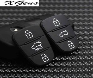 3ボタンリモートキーFOBケースラバーパッドヒュンダイI10 I20 I20 I30 IX35 for Kia K2 K5 rio Sportage Flip Key7392707