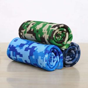 Summer Camouflage Sundstroke Toalhas gelo ioga fria fria exercício esportivo pescoço refrigerador rápido seco macio respirável toalha th1020 er