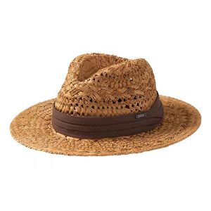 Spring and summer straw hat men and women hand woven straw hollow Panama hat sunshade pastoral beach breathable adjustable wide brim 7 cm