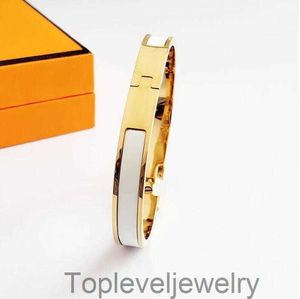 Klasyczna designerska bransoletka stalowa bransoletka luksusowa marka 18K Rose Gold bransoletki Bransoletka 8 mm szerokość z torbą na prezent