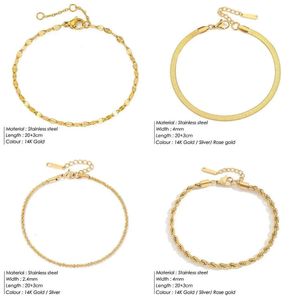 Jujie Anklets 316L Rostfritt stål blomkålkedja Anklet för kvinnor glittrande gipsophila fotarmband smycken dropshipping/grossalel231116