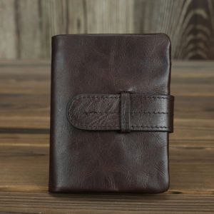 Wallets Vintage Genuine Leather Man's Wallet Luxury Soft Cowhide Men Coin Purse Business Card Holder Fashion Short Money Clip